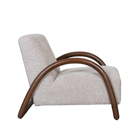 LABEL51 Fauteuils Viggo - Beige - Geweven - Walnoot Houten Frame