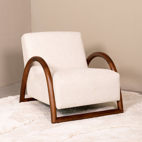 LABEL51 Fauteuils Viggo - Naturel - Geweven - Walnoot Houten Frame
