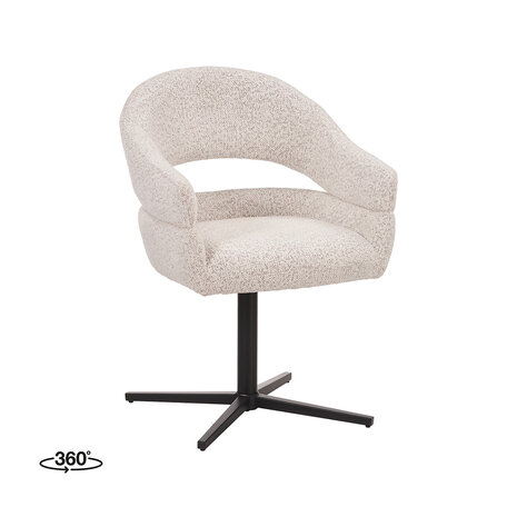 LABEL51 Eetkamerstoelen Donna - Champagne - Geweven - One Size