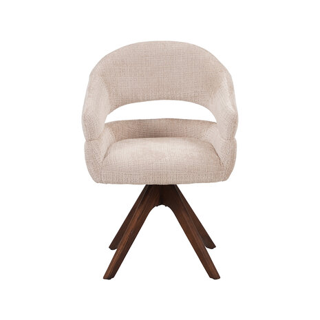 LABEL51 Eetkamerstoelen Sofia - Naturel - Chenille - One Size