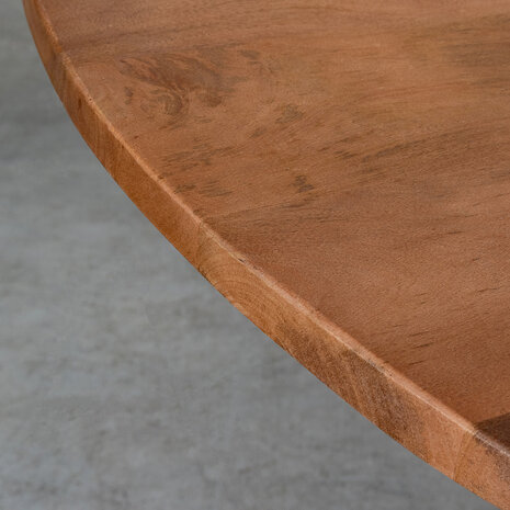 LABEL51 Eetkamertafels Craft - Nature Smooth - Mangohout - Rond - 130x130 cm