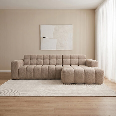 LABEL51 Hoekbank Luna - Taupe - Geweven - Loungebank Rechts