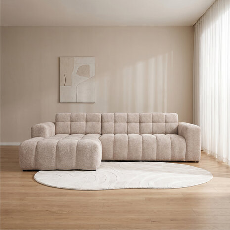 LABEL51 Hoekbank Luna - Naturel - Geweven - Loungebank Links