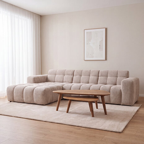 LABEL51 Hoekbank Luna - Naturel - Geweven - Loungebank Links