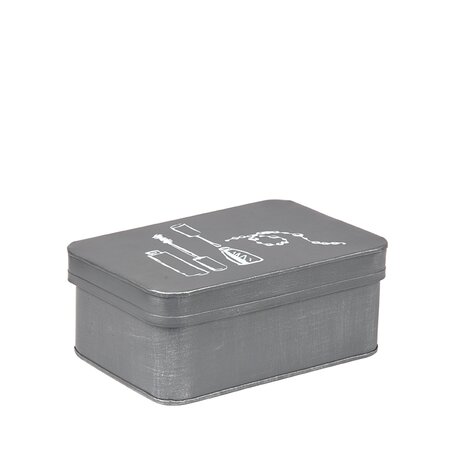 LABEL51 Make-Up opbergkist - Antiek Grijs - Metaal - One Size