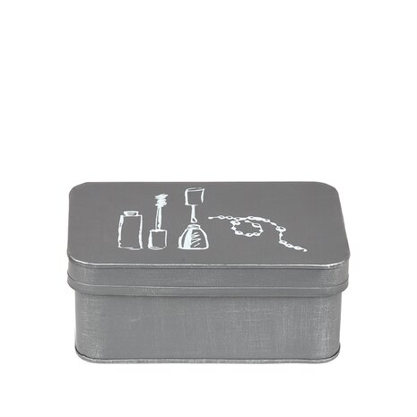 LABEL51 Make-Up opbergkist - Antiek Grijs - Metaal - One Size