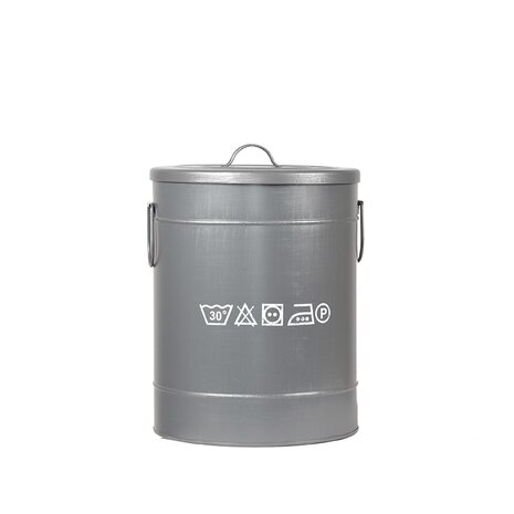 LABEL51 Wasmand - Antiek Grijs - Metaal - M