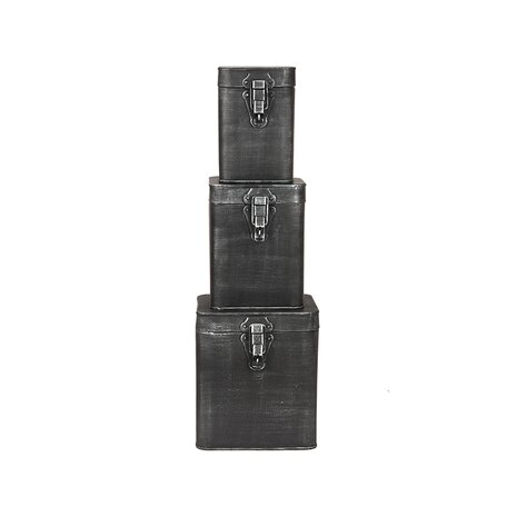 LABEL51 Opbergbox - Antiek Zwart - Metaal - XL