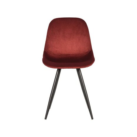 LABEL51 Eetkamerstoel Capri - Bordeaux - Velvet - Zwart Metalen Frame