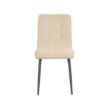 LABEL51 Eetkamerstoel Sam - Zand - Boucle - Zwart Metalen Frame