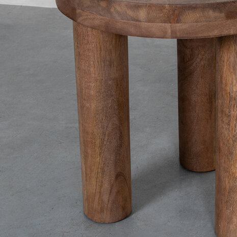 LABEL51 Bijzettafel Elly - Nature Smooth - Mangohout - 42 cm