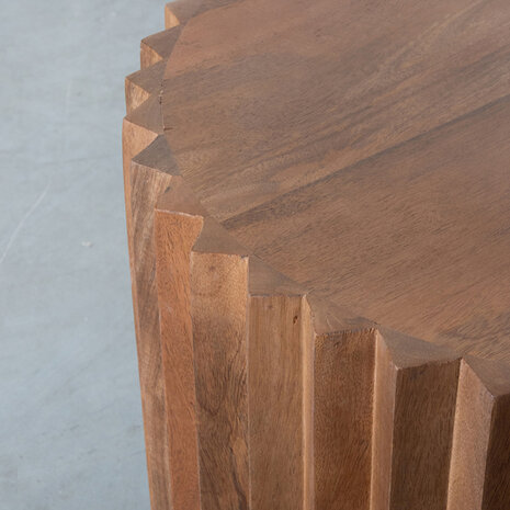 LABEL51 Salontafel Novan - Nature Smooth - Mangohout - 50 cm - Rond