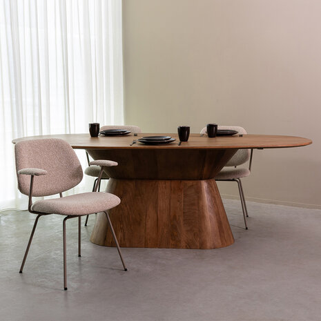 LABEL51 Eetkamertafel Jagger - Nature Smooth - Mangohout - 240 cm - Ovaal