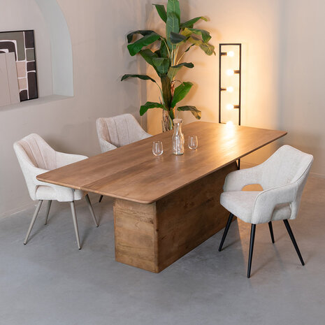LABEL51 Eetkamertafel Owen - Nature Smooth - Mangohout - 200 cm - Rechthoek