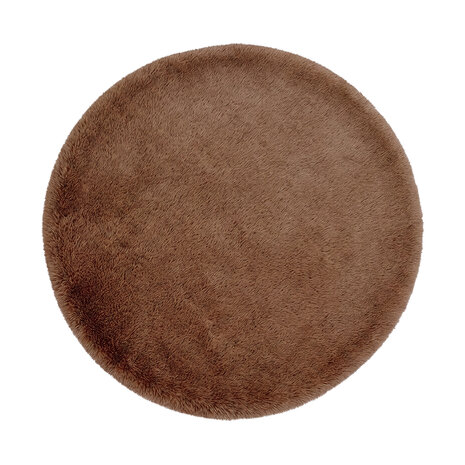 LABEL51 Vloerkleden Indy - Chocolate - Polyester - 200x200 cm - Rond
