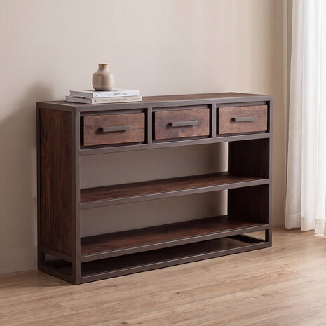 LABEL51 Sidetable Peru - Brown Espresso - Mangohout - 115 cm