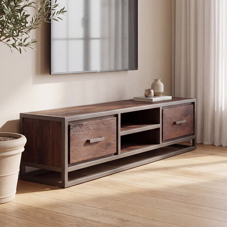 LABEL51 Tv-Meubels Peru - Brown Espresso - Mangohout - 160 cm