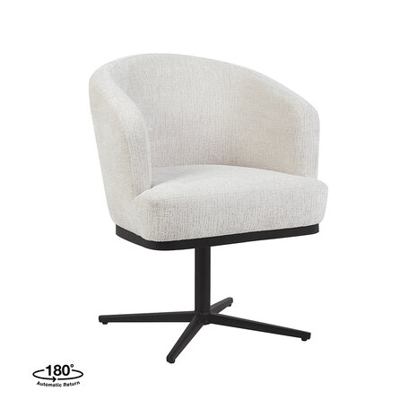 LABEL51 Eetkamerstoel Cannes - Naturel - Tresor - Zwart Metaal