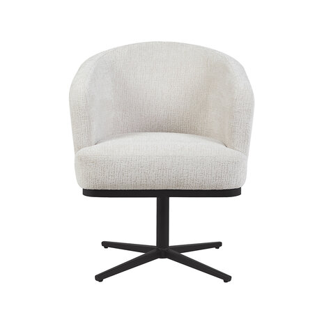 LABEL51 Eetkamerstoel Cannes - Naturel - Tresor - Zwart Metaal