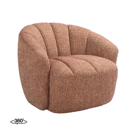 LABEL51 Fauteuil Marvito - Burgundy - Rustic Weave - One Size