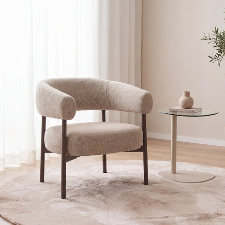LABEL51 Fauteuil Delfina - Mushroom - Royal Boucle - One Size