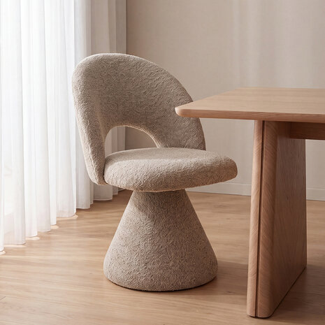 LABEL51 Eetkamerstoel Studio - Beige - Superb - Beige Stof