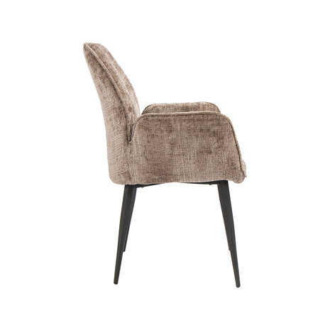 LABEL51 Eetkamerstoel Mayson - Naturel - Raven - Zwart Metaal