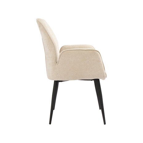 LABEL51 Eetkamerstoel Mayson - Naturel - Raven - Taupe Metaal