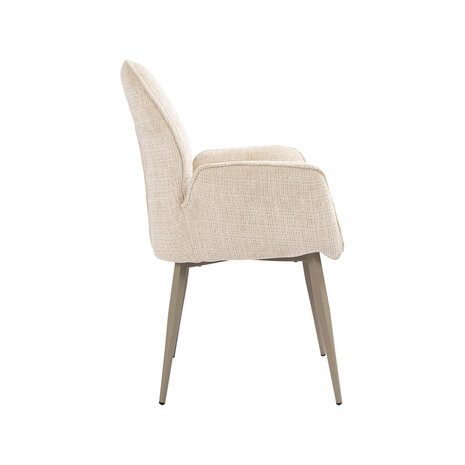 LABEL51 Eetkamerstoel Mayson - Naturel - Cremona - Taupe Metaal