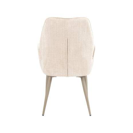 LABEL51 Eetkamerstoel Mayson - Naturel - Cremona - Taupe Metaal