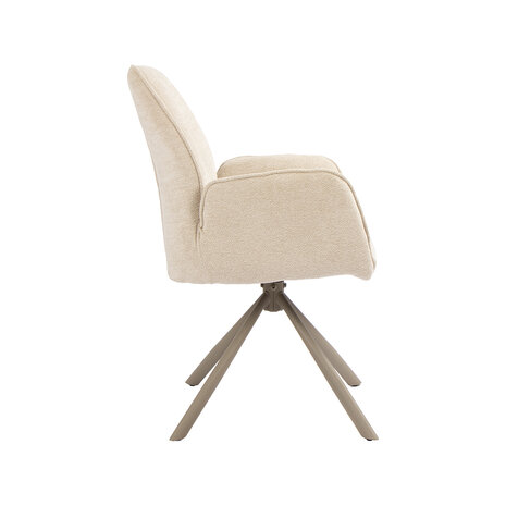 LABEL51 Eetkamerstoel Jill - Naturel - Raven - Taupe Metaal