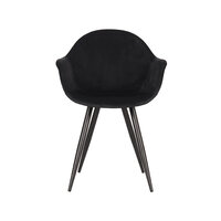 LABEL51 Eetkamerstoel Forli - Zwart - Fluweel - Zwart Metalen Frame