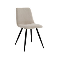 LABEL51 Eetkamerstoel Jep - Ivory - Teddy - Black Frame