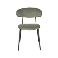 LABEL51 Eetkamerstoel Zack - Forest - Ribcord - Zwart Metalen Frame