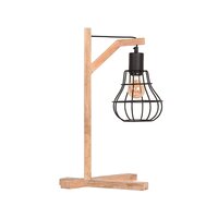 LABEL51 Tafellamp Drop - Zwart - Mangohout - Tafellamp