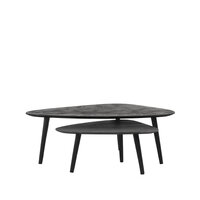 LABEL51 Salontafel Set Rock - Zwart - Mangohout - 110 cm