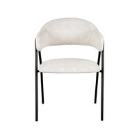 LABEL51 Eetkamerstoel Lowen - Champagne - Boucle - Zwart Metalen Frame