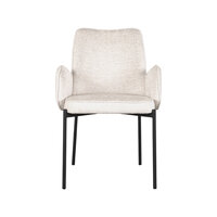 LABEL51 Eetkamerstoel Joni - Creme - Elegance - Zwart Metalen Frame