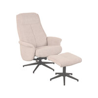 LABEL51 Fauteuil Bergen - Naturel - Boucle - Incl. Hocker