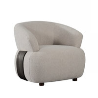 LABEL51 Fauteuil Valenza - Naturel - Boucle - Zwart Eiken