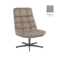 LABEL51 Fauteuil Alvar - Taupe - Micro Suede - Excl. Hocker