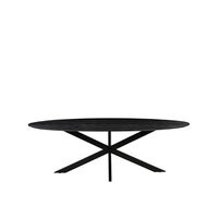 LABEL51 Eetkamertafel James - Zwart - Mangohout - 210 cm - Ovaal