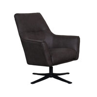 LABEL51 Fauteuil Tod - Antraciet - Micro Suede - One Size