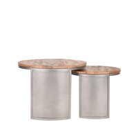 D-MAXX Salontafel Set Bunch - Rough - Mangohout - 60 cm - Rond