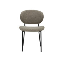 LABEL51 Eetkamerstoel Senn - Truffel grijs - Boucle - Black Frame