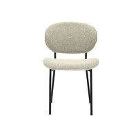 LABEL51 Eetkamerstoel Senn - Naturel - Boucle - Black Frame