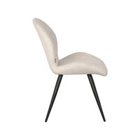 LABEL51 Eetkamerstoel Sky - Ivory - Teddy - Black Frame